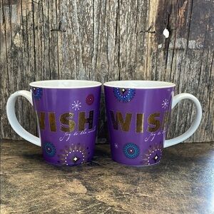 STARBUCKS | 2006 | Holiday | Collection | 14 oz | Purple |‘Wish ‘|Pair/Set of 2